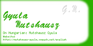 gyula mutshausz business card